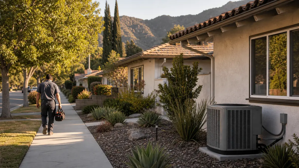 Single-story ranch home with a Trane condenser in Amestoy Estates, Encino